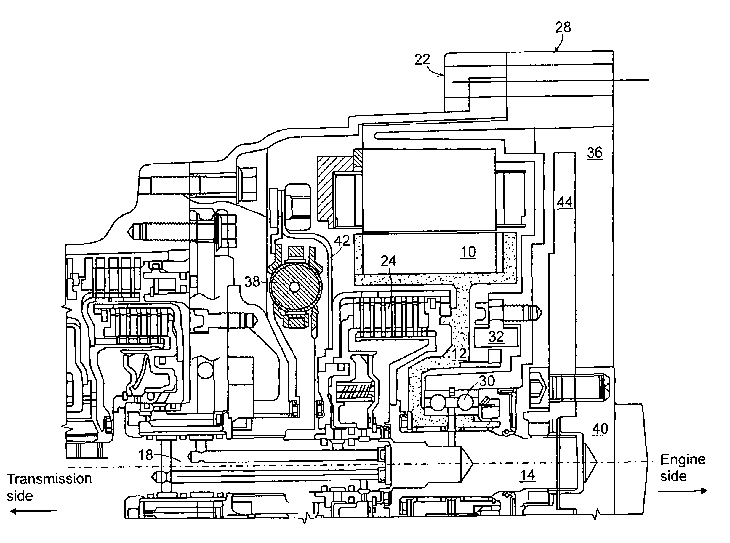 Power transmission device for hybrid vehicle