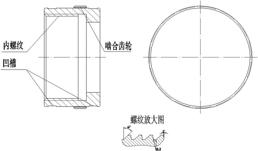 Locking and releasing device for large connecting piece