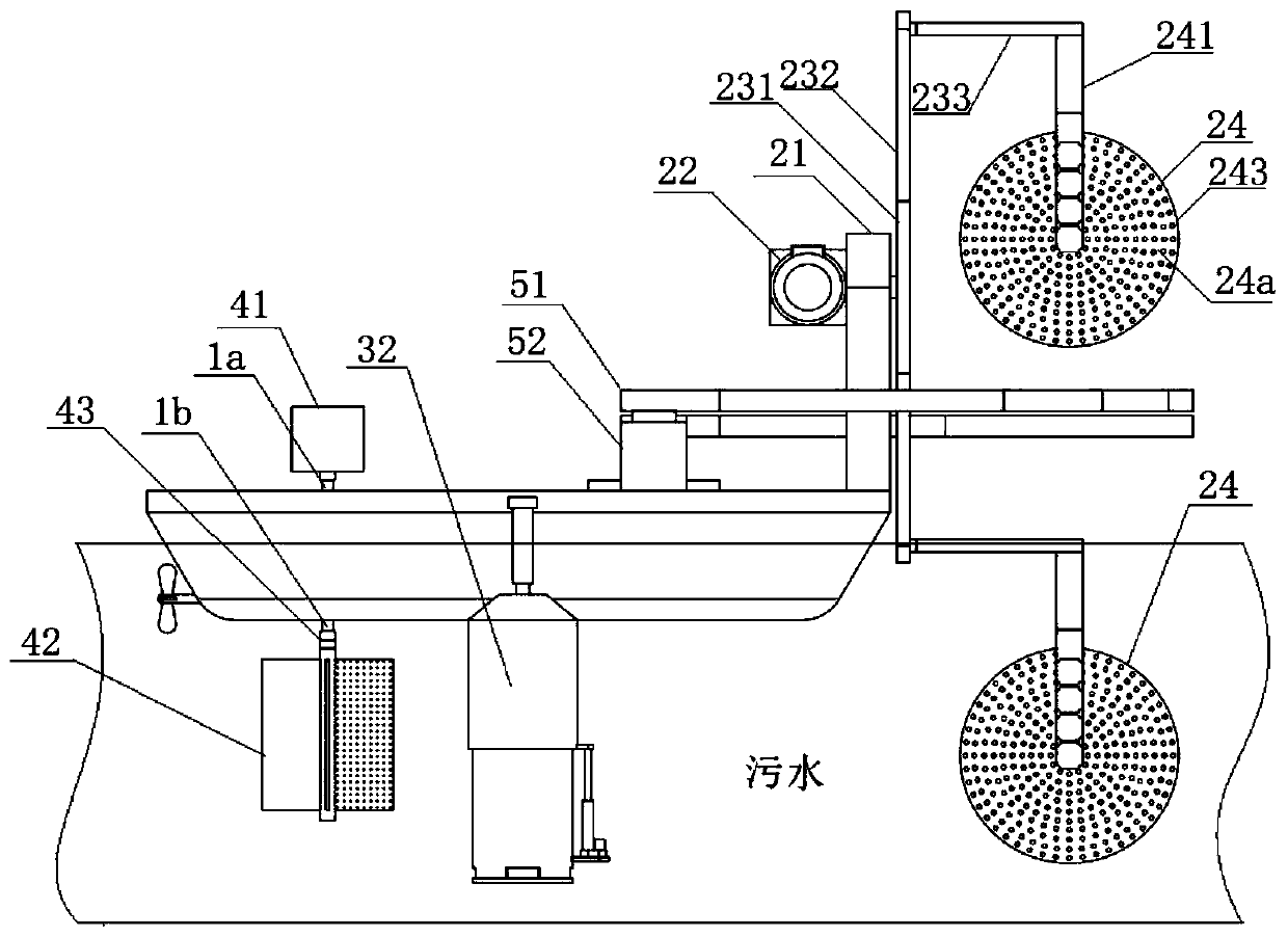 Sewage purification system based on sewage collection, water pushing and aeration and sewage purification method thereof