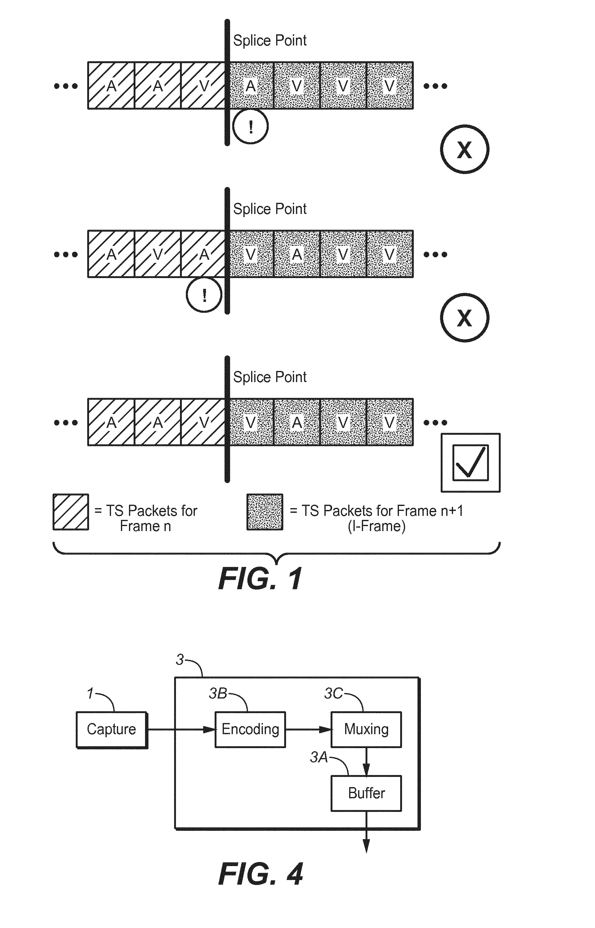 Embedding encoded audio into transport stream for perfect splicing