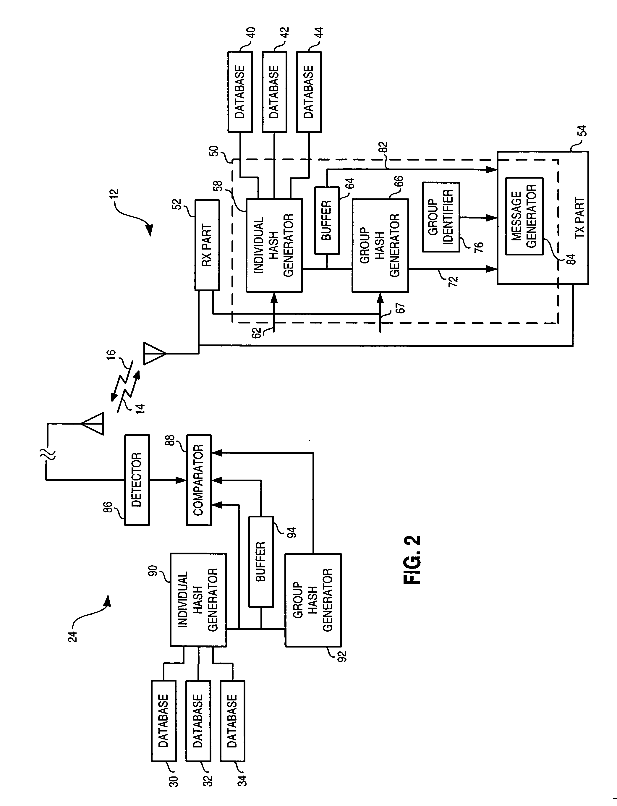 Apparatus, and associated method, for facilitating determination of synchronization status of database copies connected by way of a radio air interface of a radio communication system