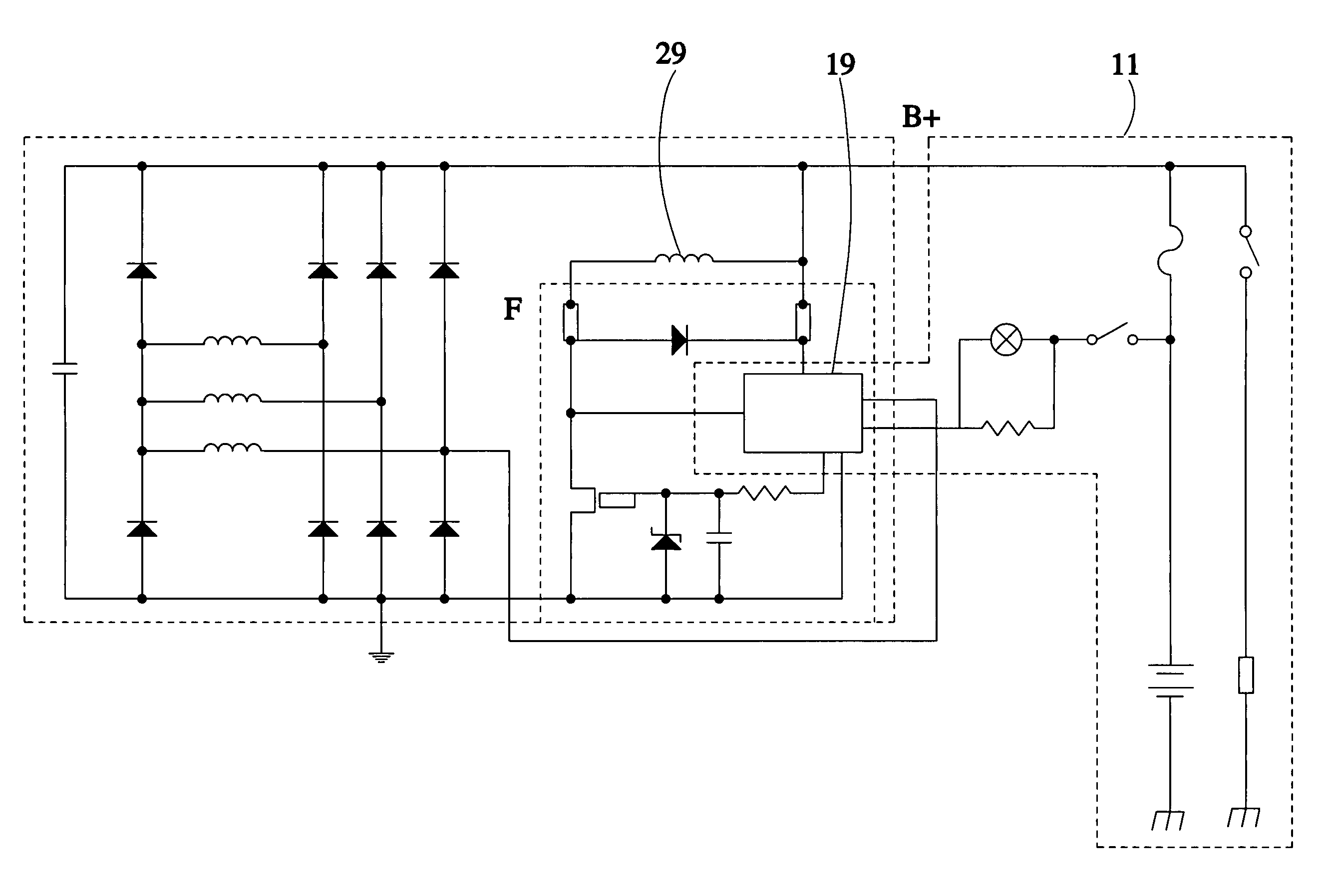 Regulator for eliminating noises generated by automotive power generator