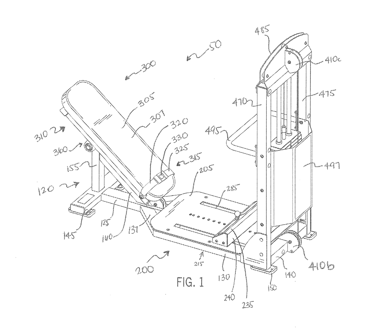 Exercise apparatus for performing a gluteal bridge movement