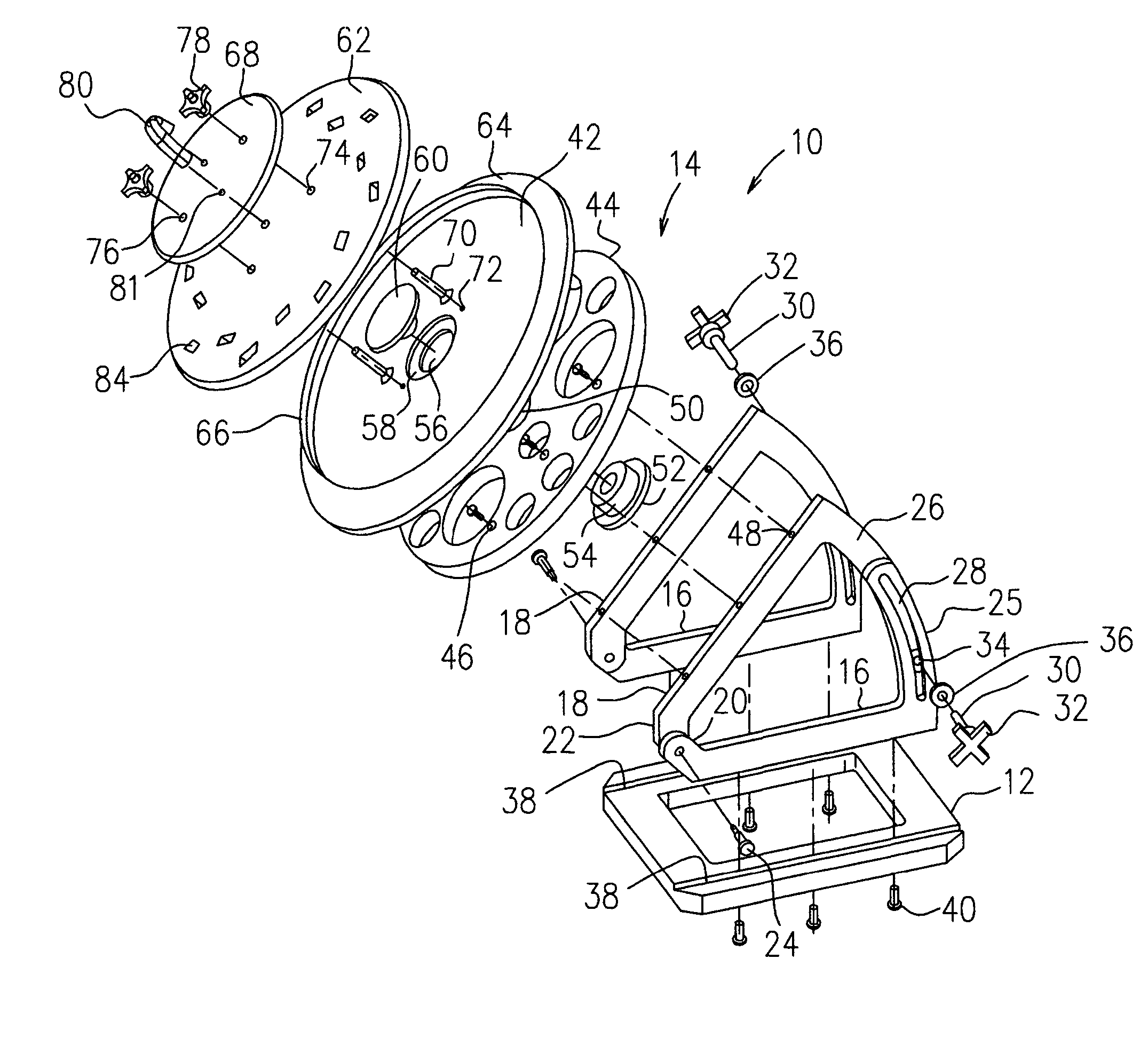 Apparatus for supporting airfoils in a grit blasting process