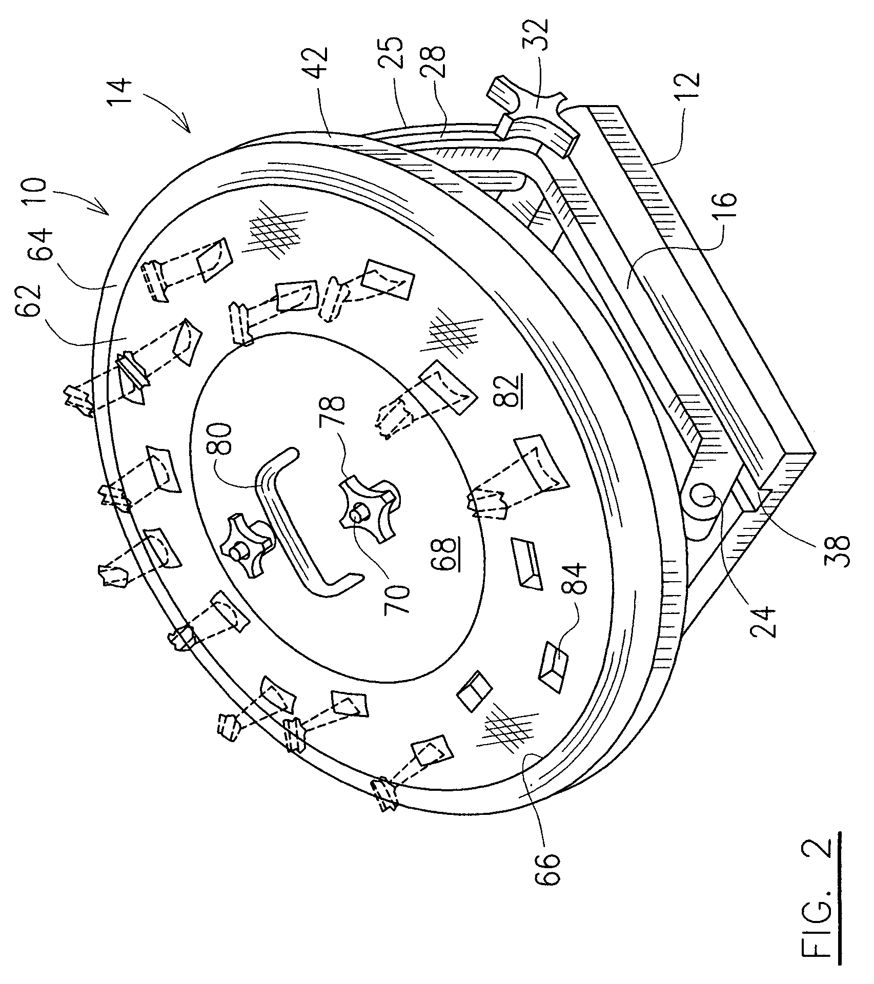 Apparatus for supporting airfoils in a grit blasting process