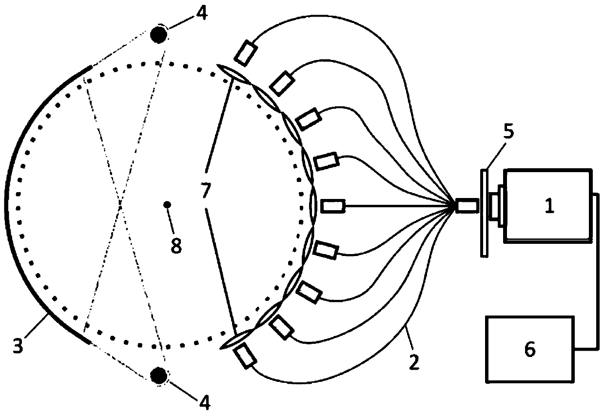 Flame temperature field measuring device and method