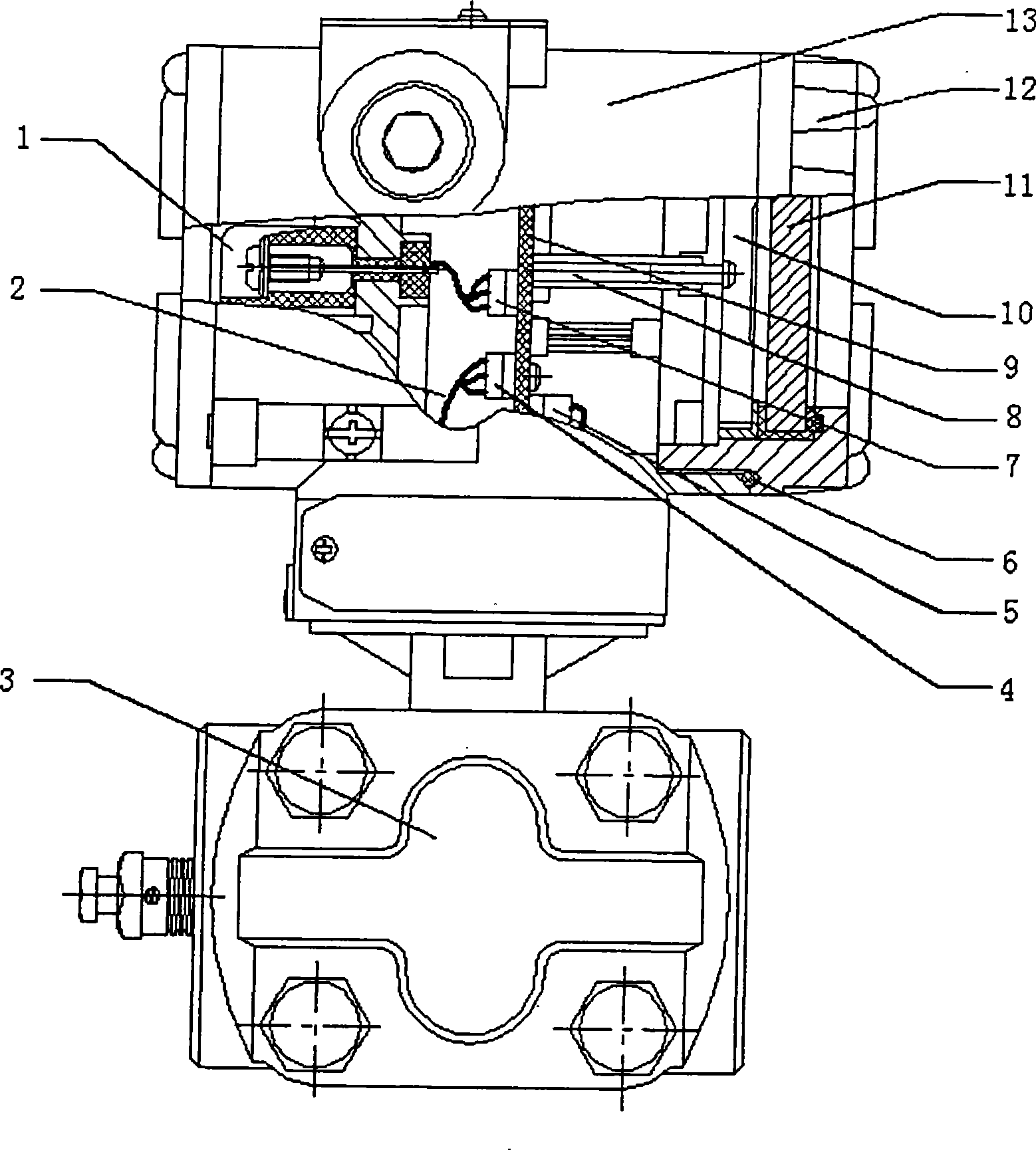 Intelligent pressure transmitter with wide working environment temperature and digital quantity display function