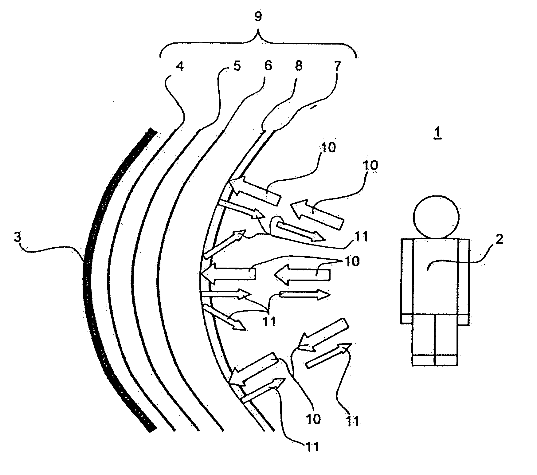 Arrangement for coating interior trim components in passenger aircraft while complying with relevant fire protection standards and at the same time improving thermal comfort