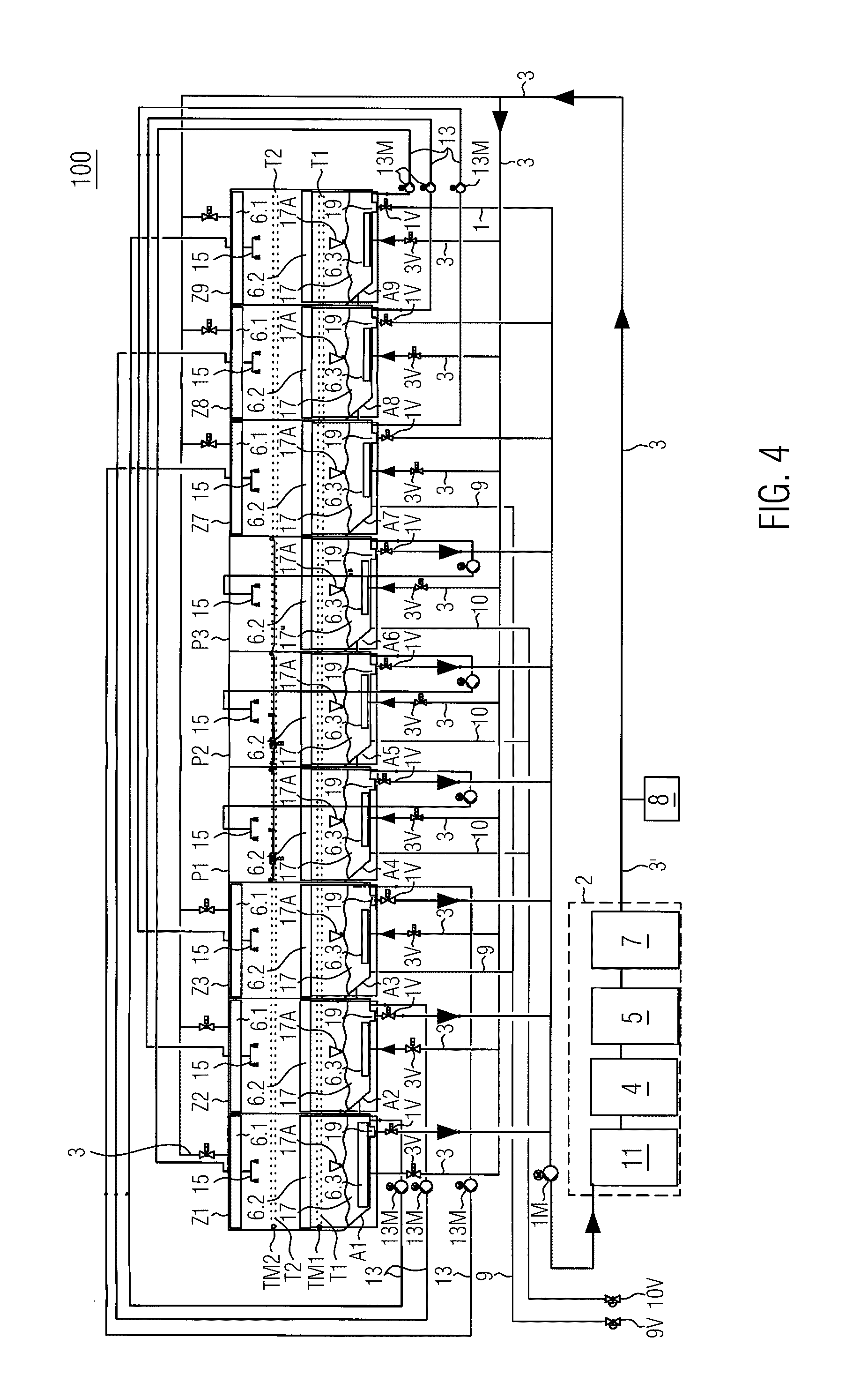 Pasteurization system with purification of the process liquid