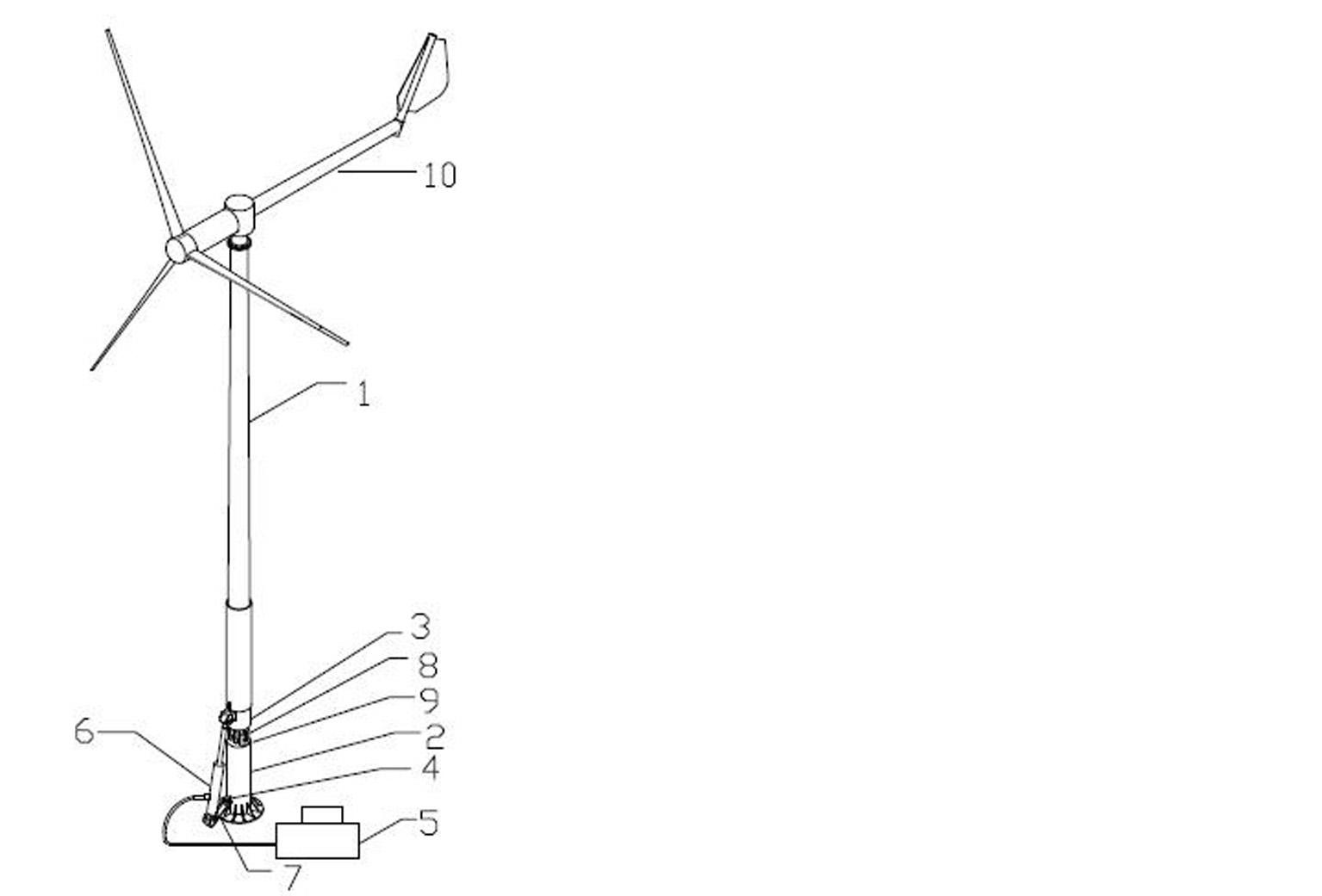 Automatic lifting rod of small wind driven generator