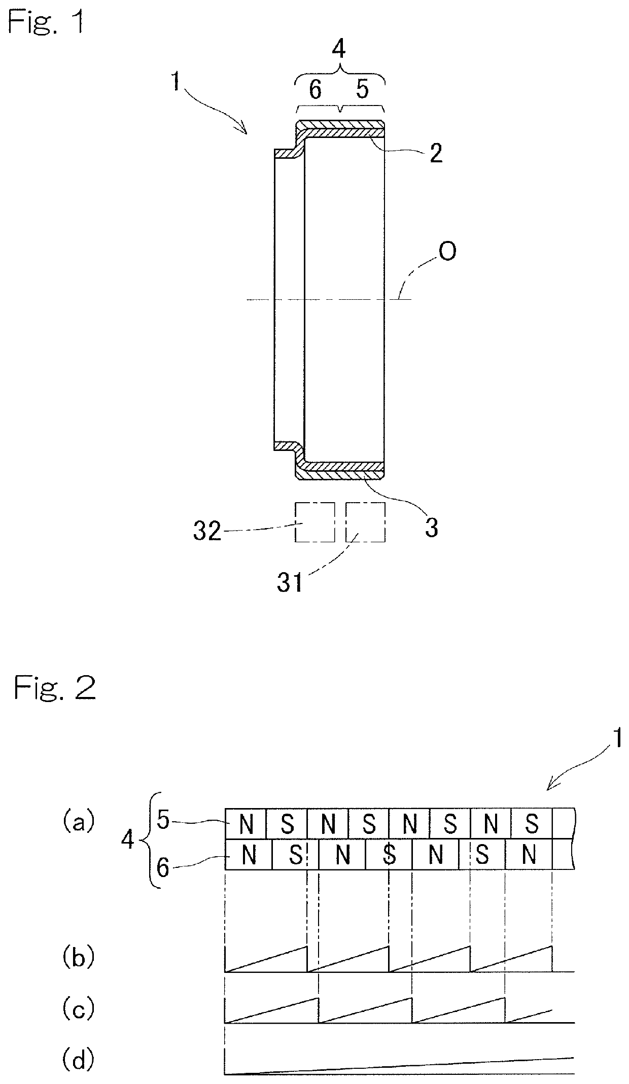 Magnetic encoder, and method and device for producing same