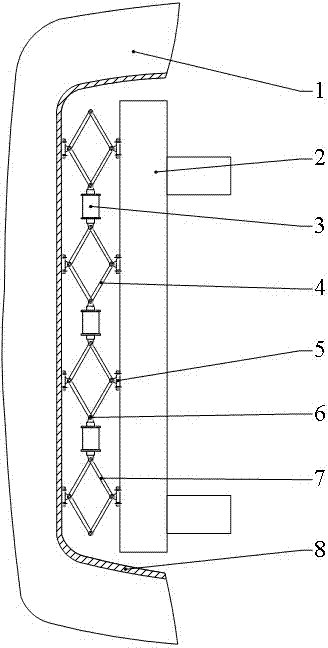 Car bumper provided with energy absorption and pedestrian protection device