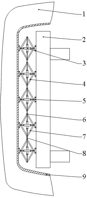 Car bumper provided with energy absorption and pedestrian protection device