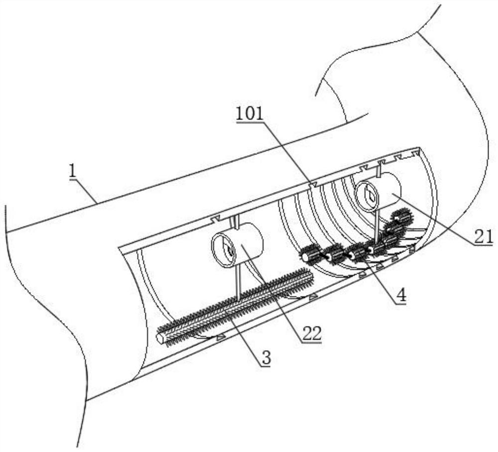 Nonlinear automobile exhaust pipe with inner wall self-cleaning function