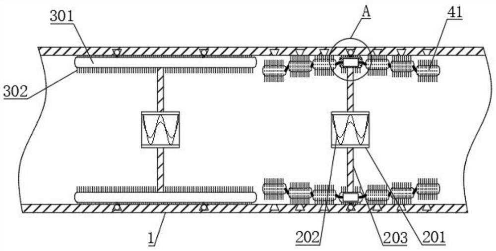 Nonlinear automobile exhaust pipe with inner wall self-cleaning function