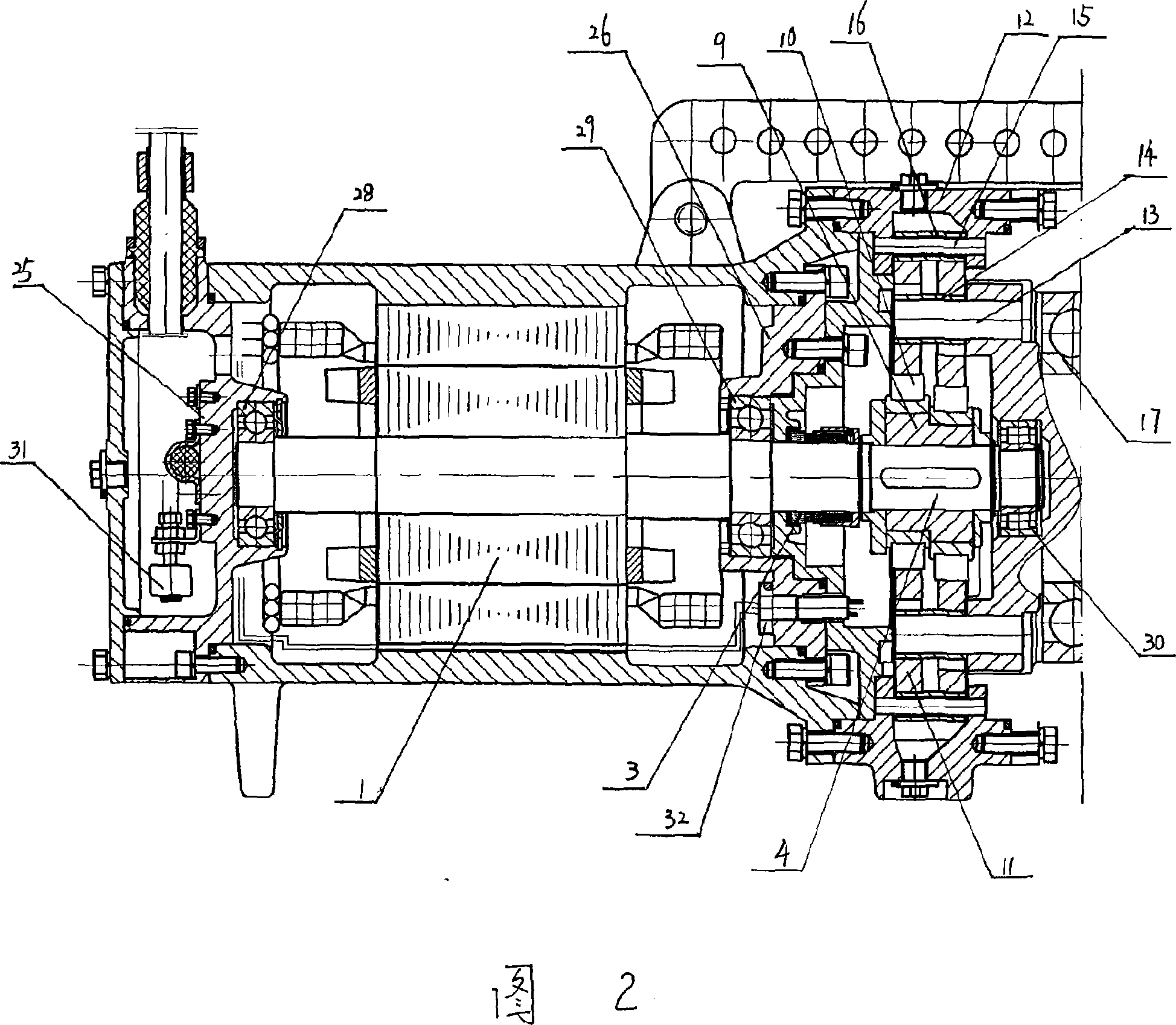 Direct-connected swing spider immersible impeller of motor