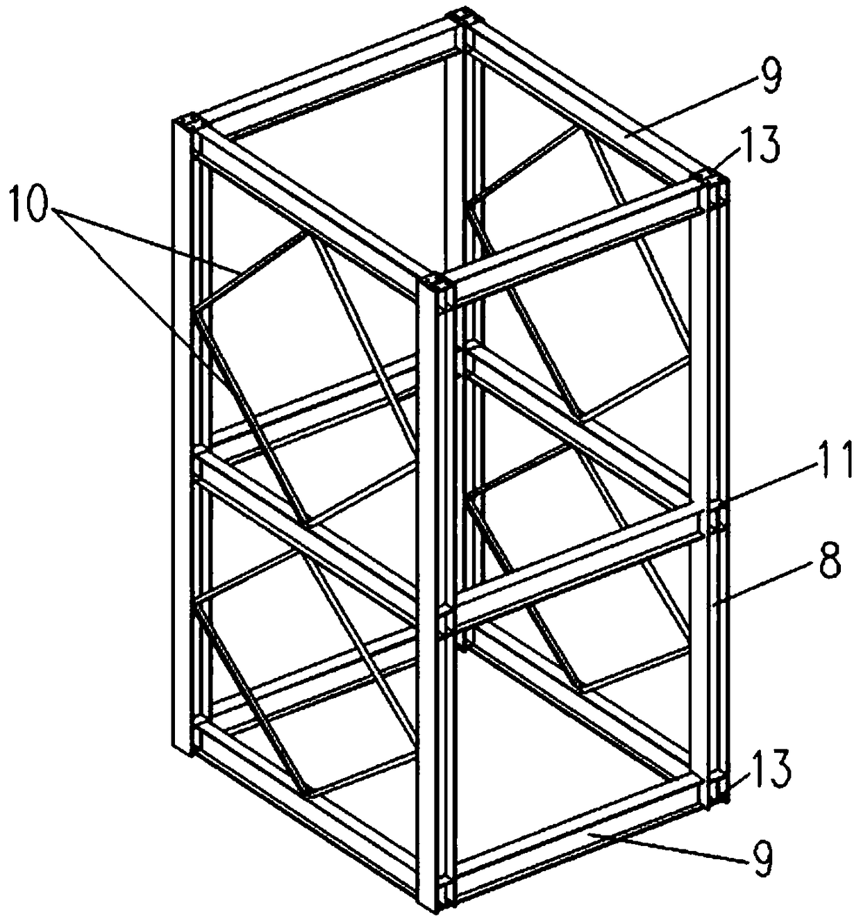 Foundation and upper steel structure full modular assembly elevator shaft