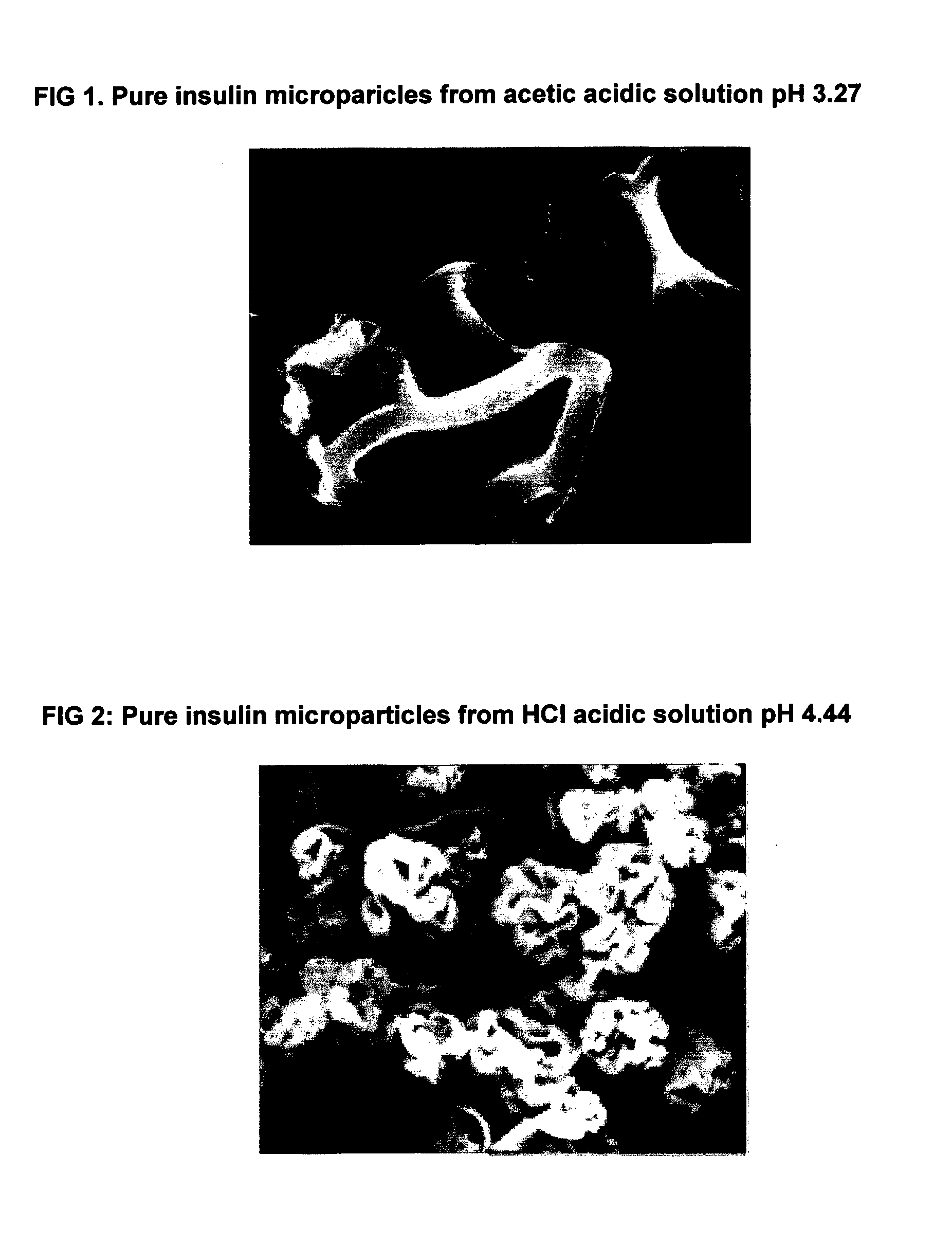 Insulin highly respirable microparticles