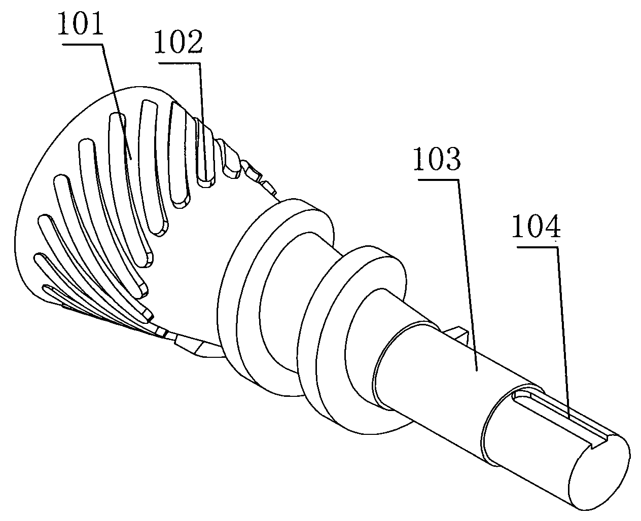 Crushing shaft of rubber rubbing and cutting machine