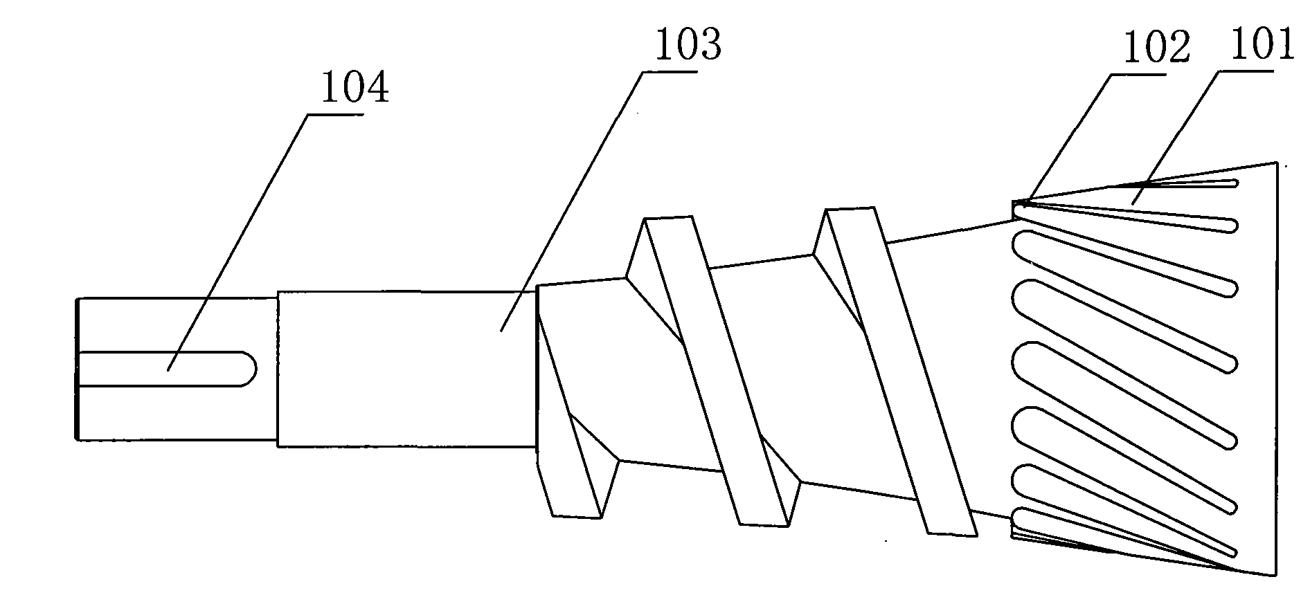 Crushing shaft of rubber rubbing and cutting machine