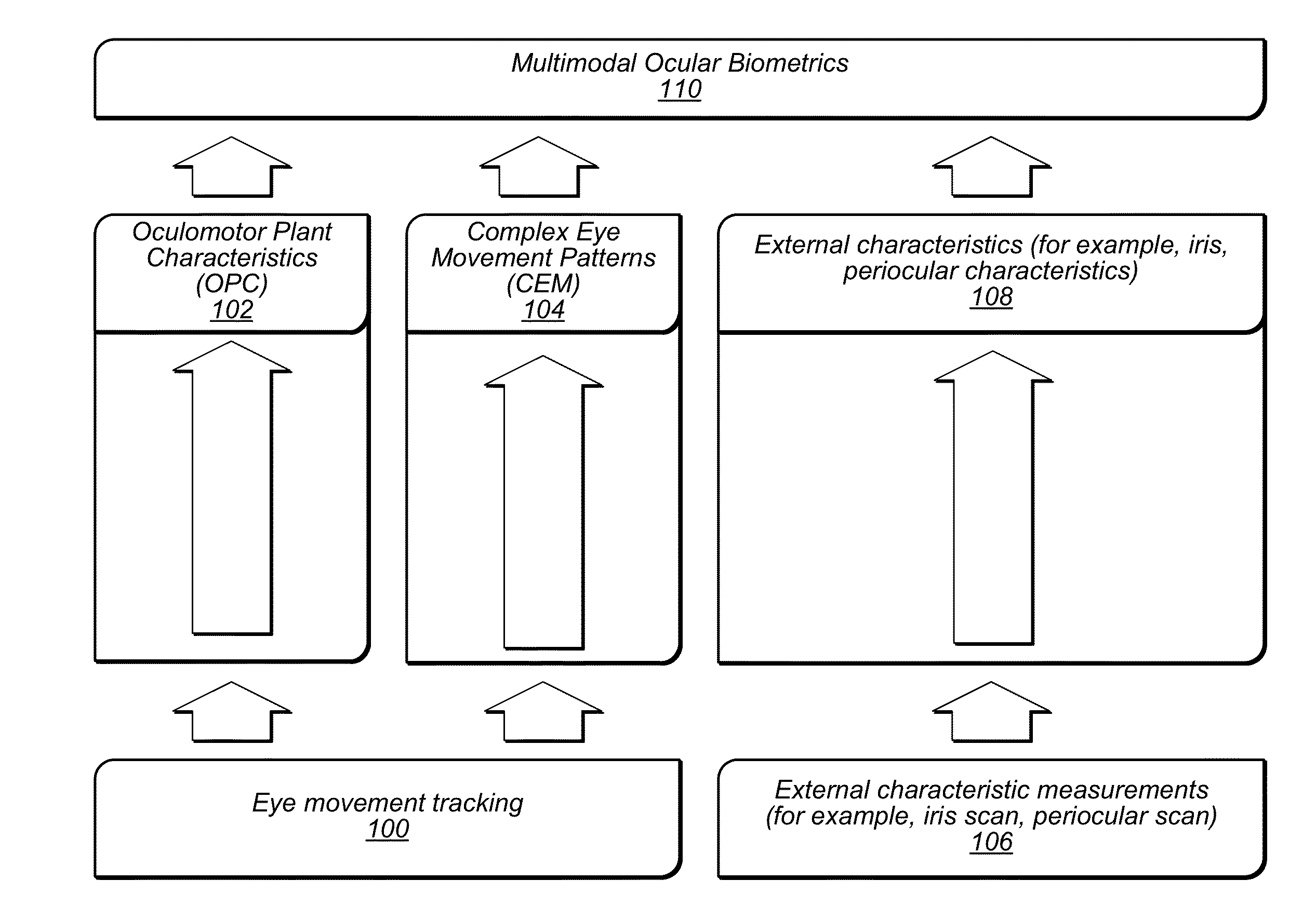 Person identification using ocular biometrics with liveness detection