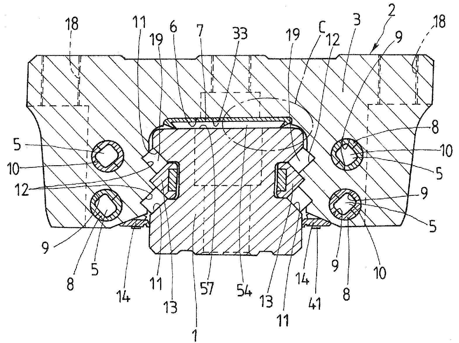 Linear motion guide unit with inside seal