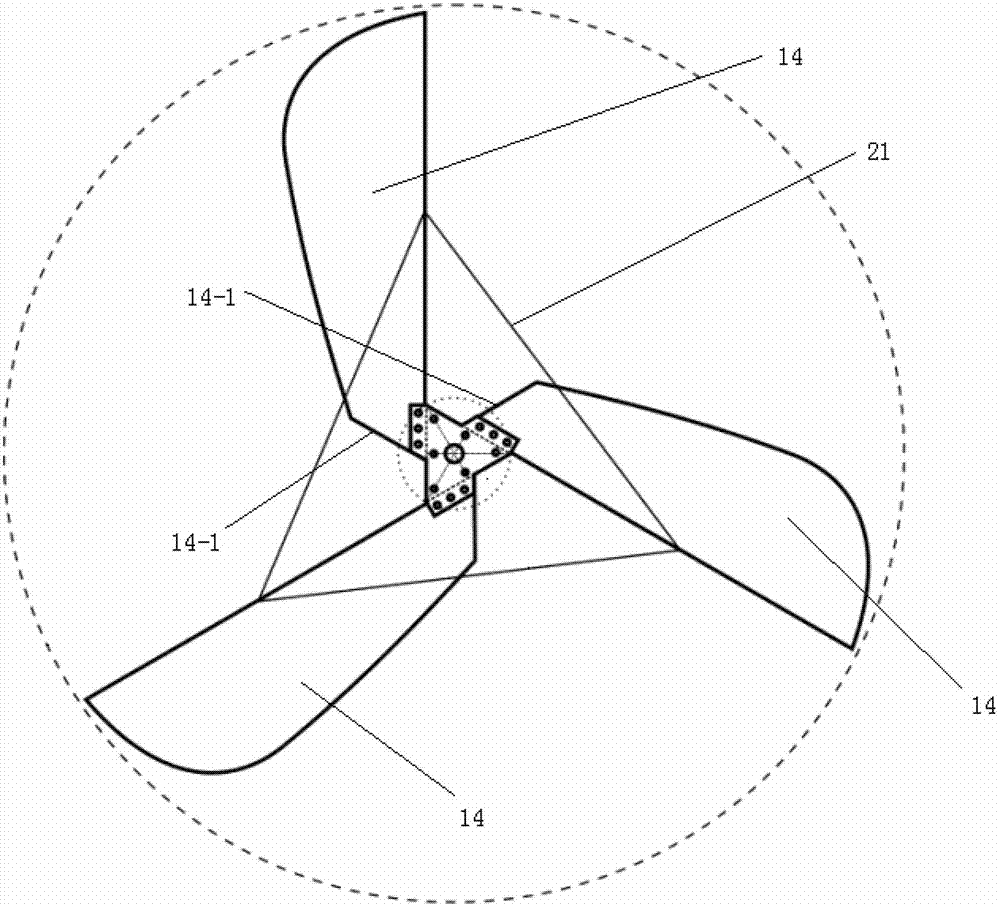 Communication tower with wind power generation system provided with double-power blades and wind leakage protection