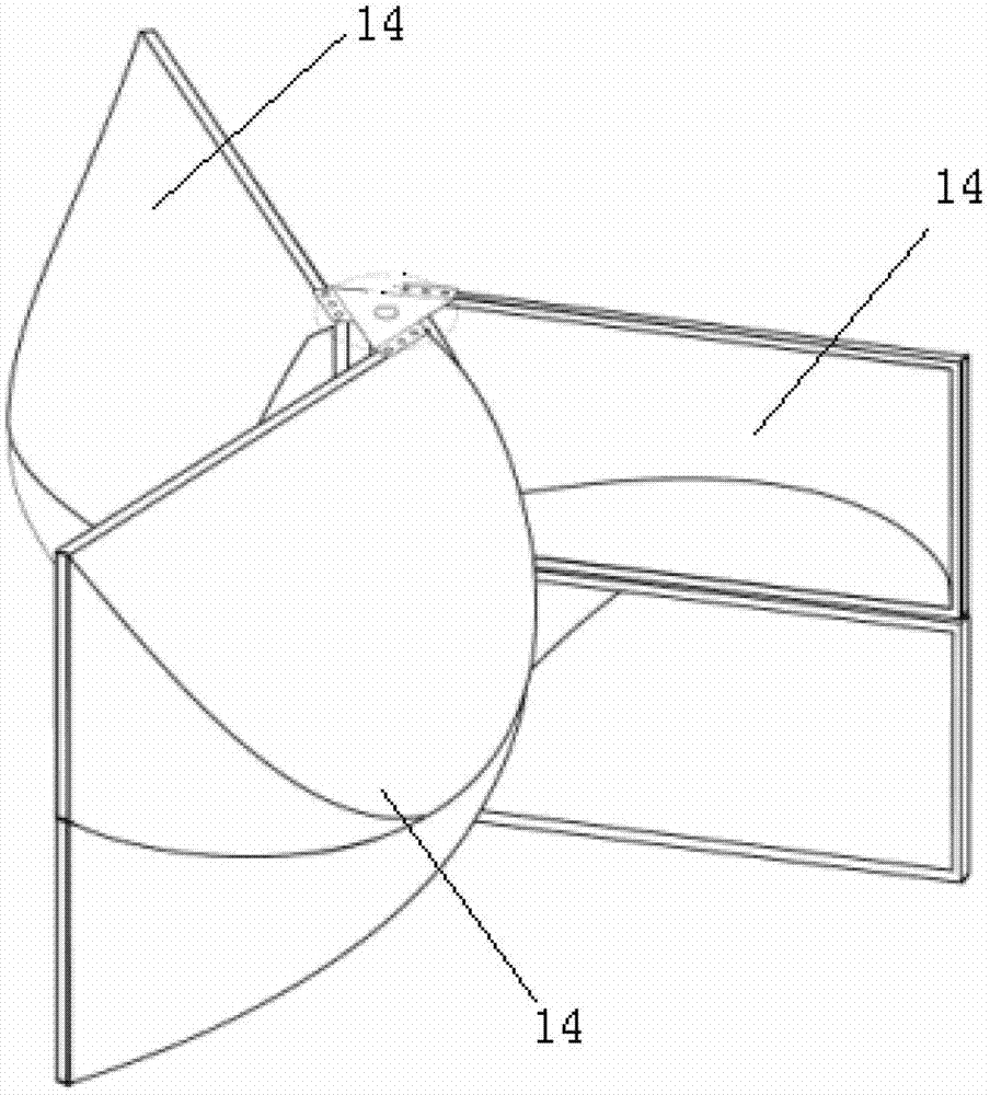 Communication tower with wind power generation system provided with double-power blades and wind leakage protection