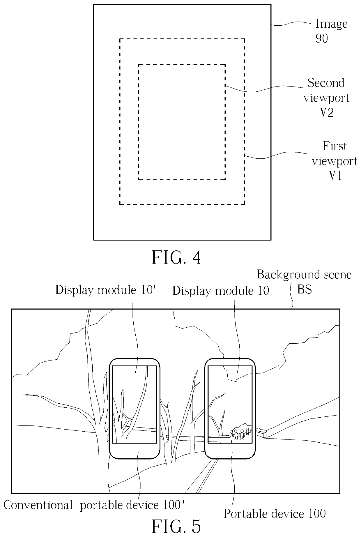 Portable device and operation method for tracking user's viewpoint and adjusting viewport