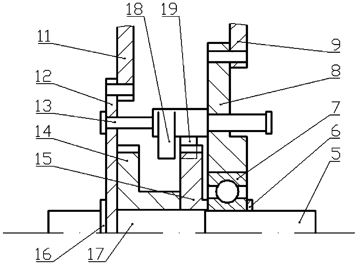 Sliding block type section full-supporting core rod structure with diameter changed through ratchet wheel inverse stop rotation