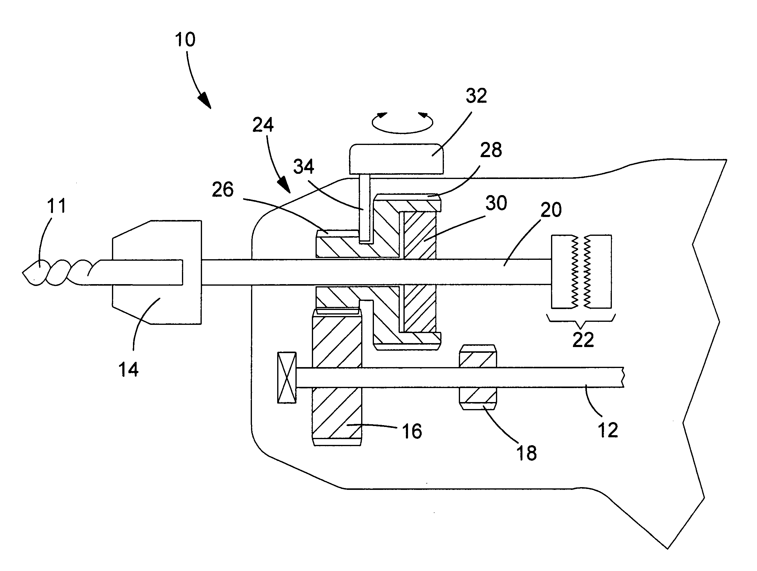 Power tool torque overload clutch