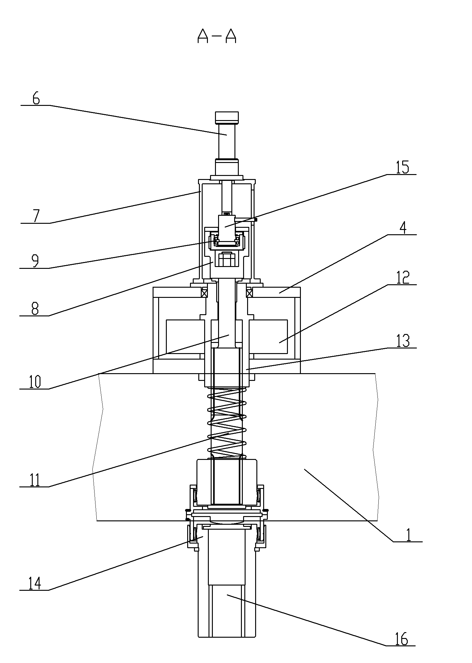 Vertical transmission device for vertical roller of rolling mill