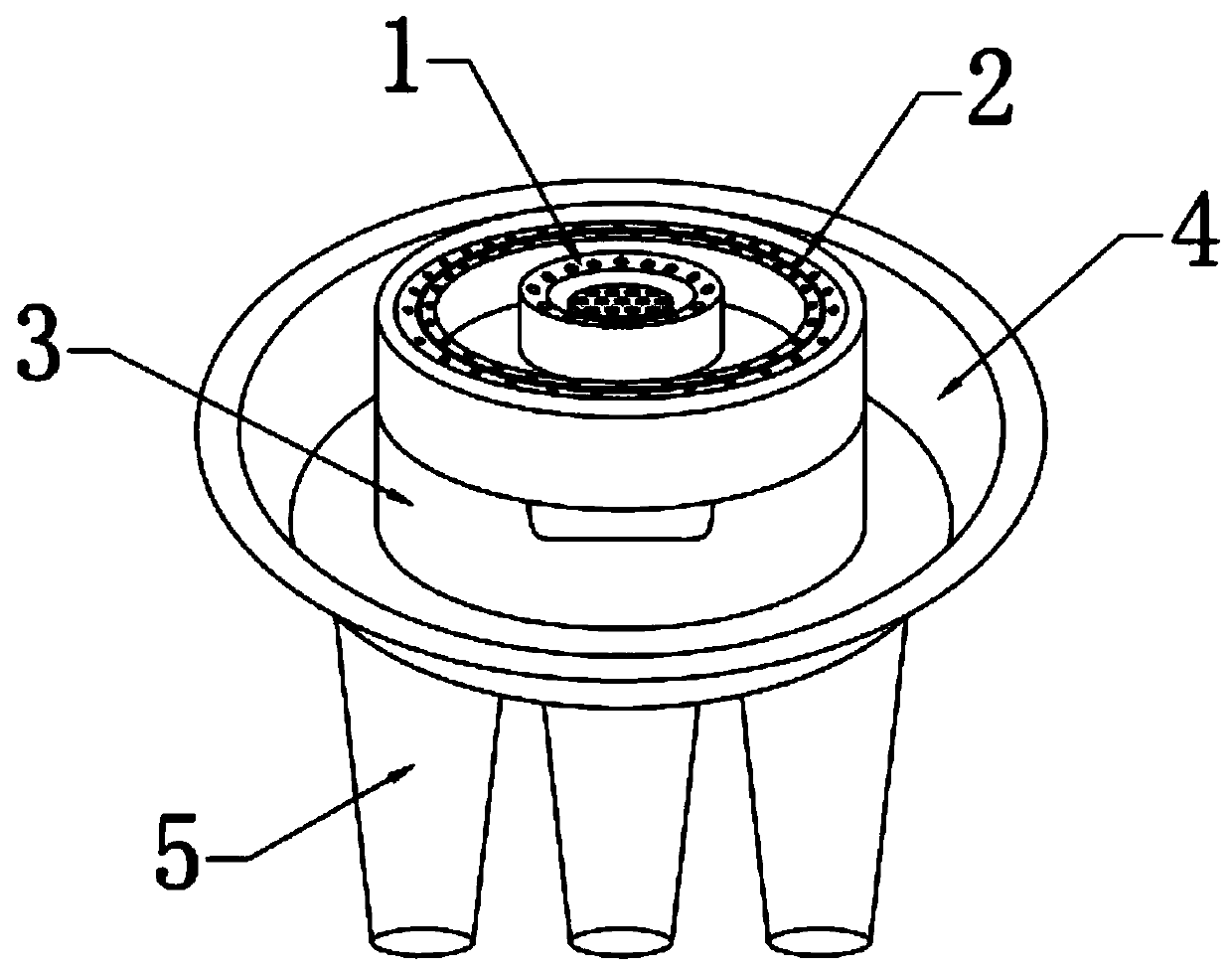 Three-ring fire burner and gas stove