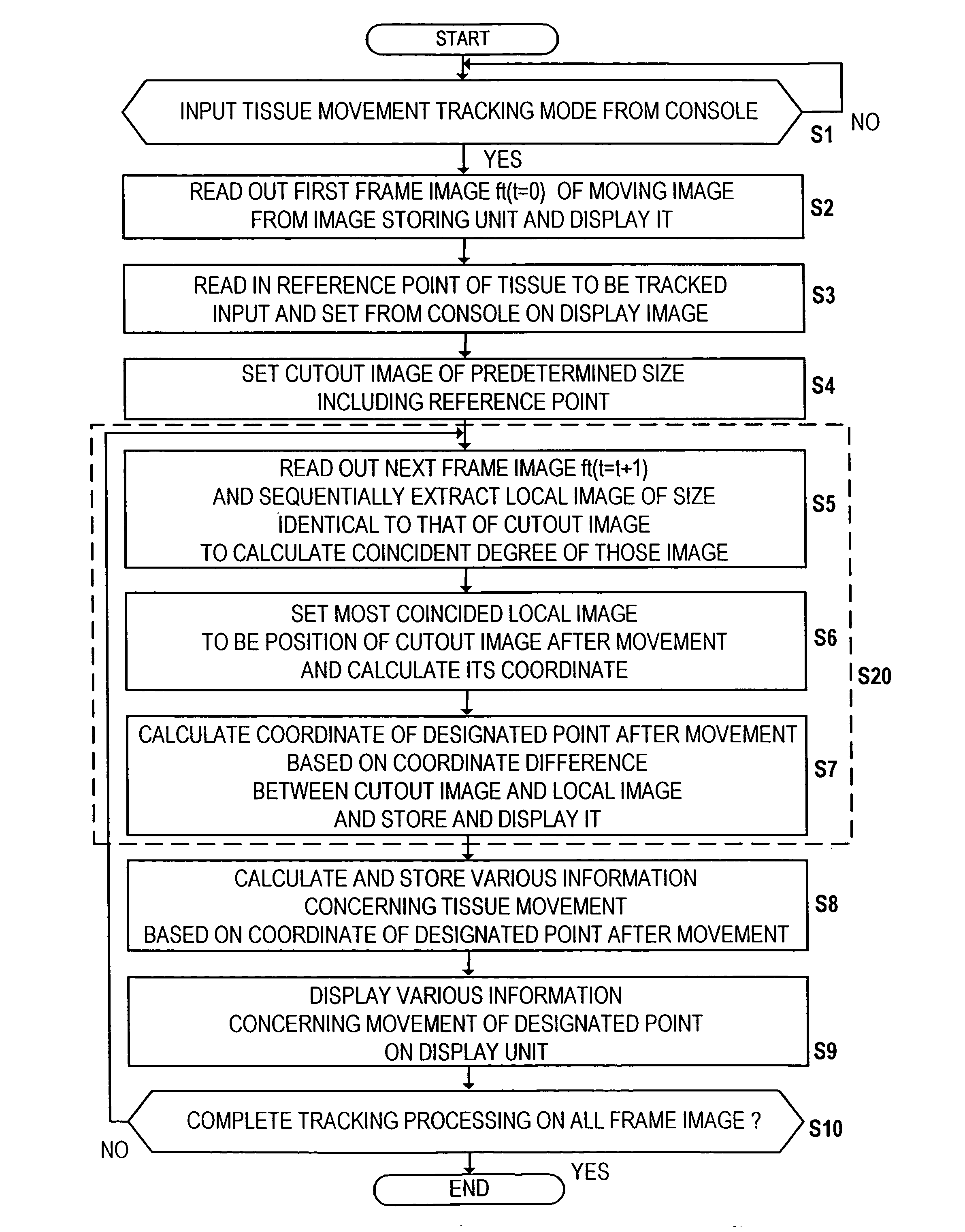 Biological tissue motion trace method and image diagnosis device using the trace method