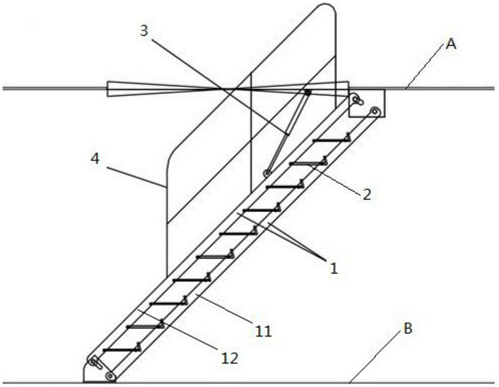 Marine inclined ladder door/cover