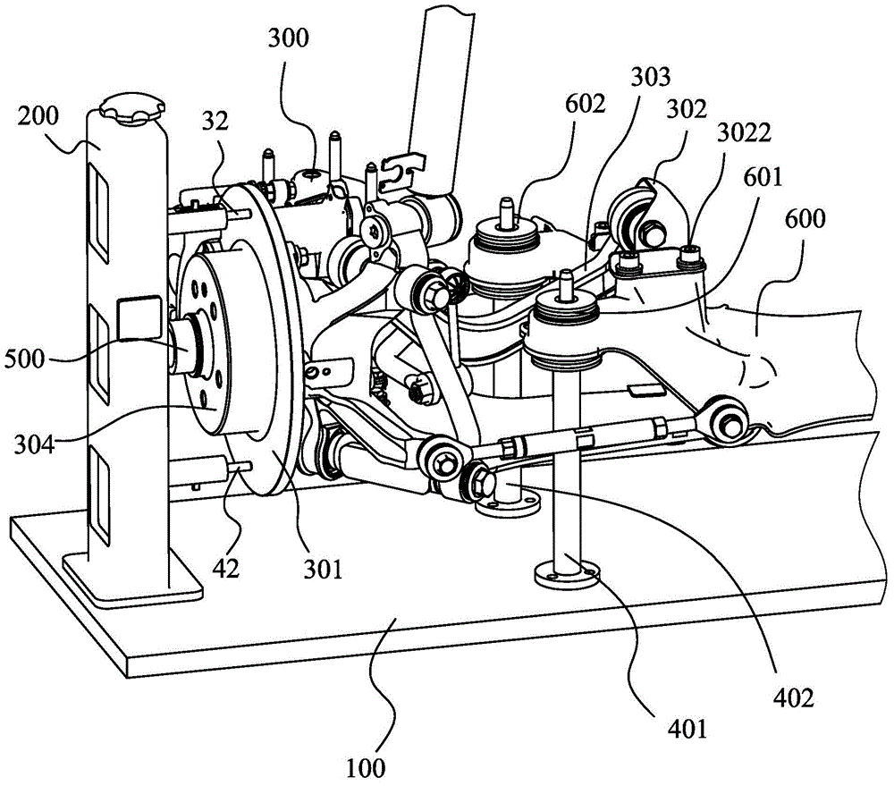 Rear wheel camber angle detector and rear camber angle detection device