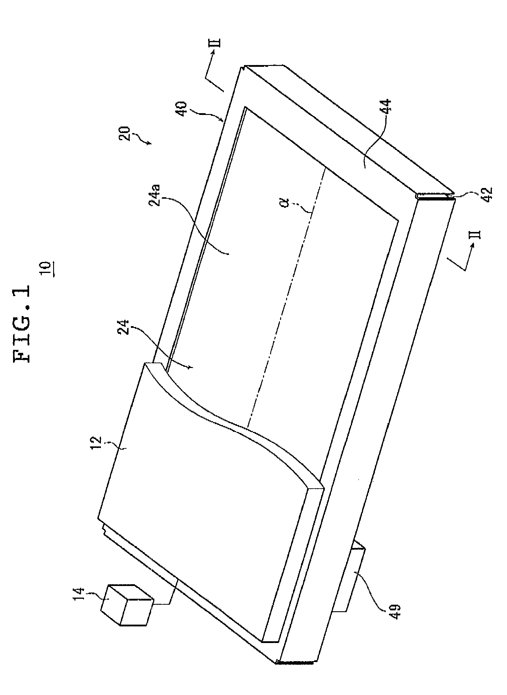 Planar lighting device including light source/light guide sliding mechanism