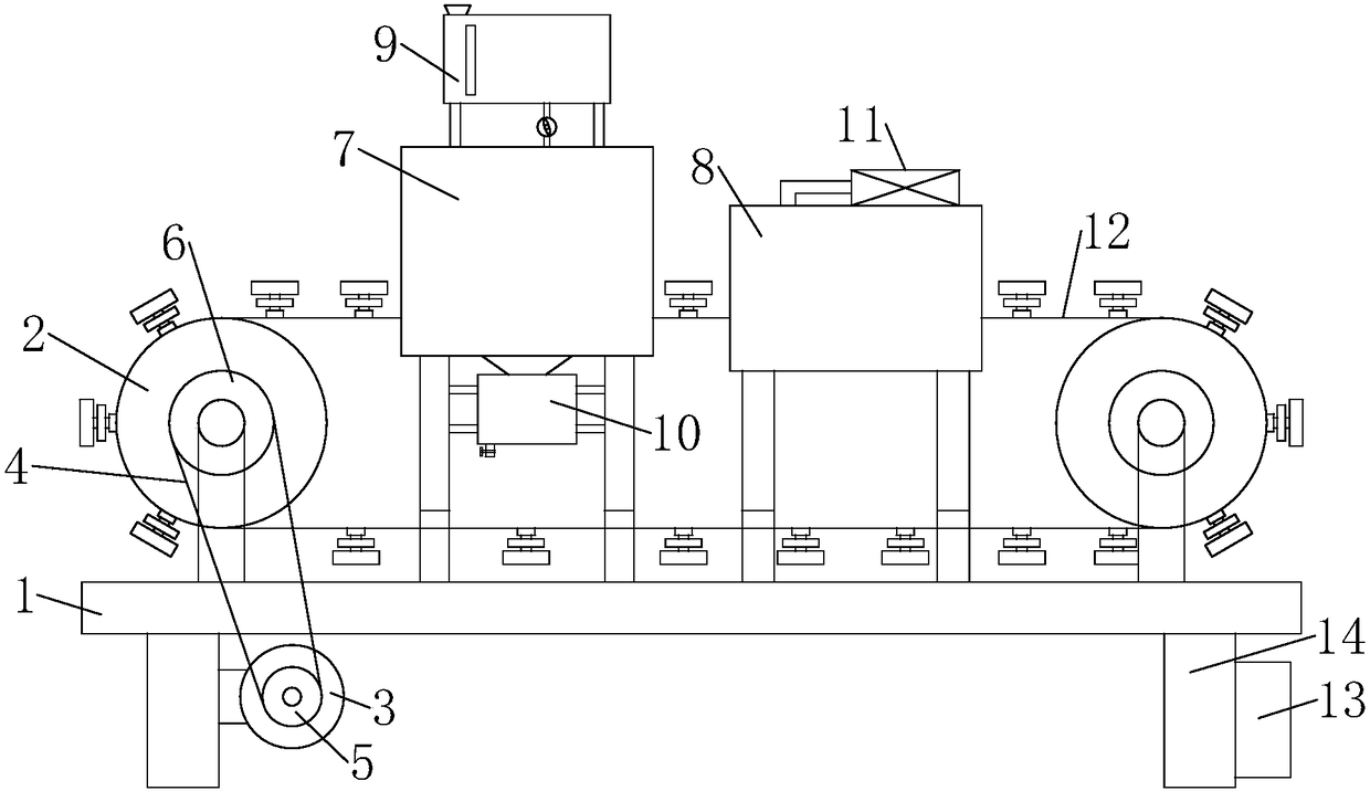 Gold lacquer coating equipment for end surface of cast-aluminum rotor of plastic package motor