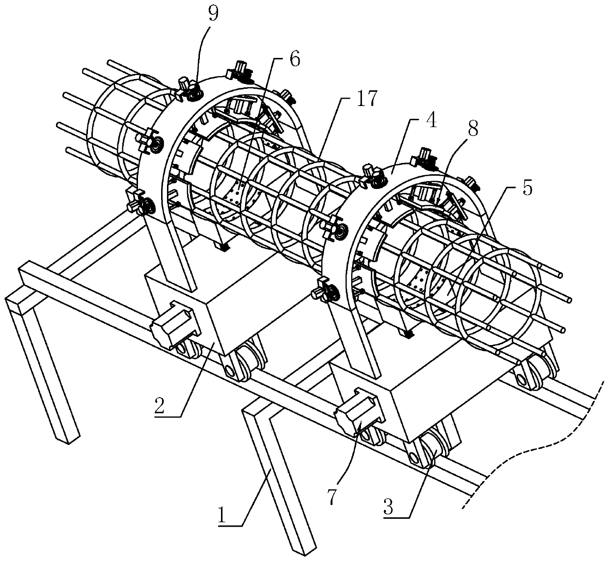 Steel bar welding device for pipe gallery construction