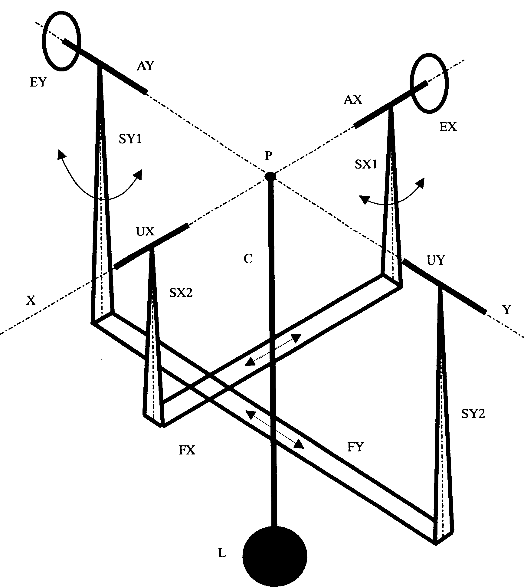 Lifting rope angle measurer for crane