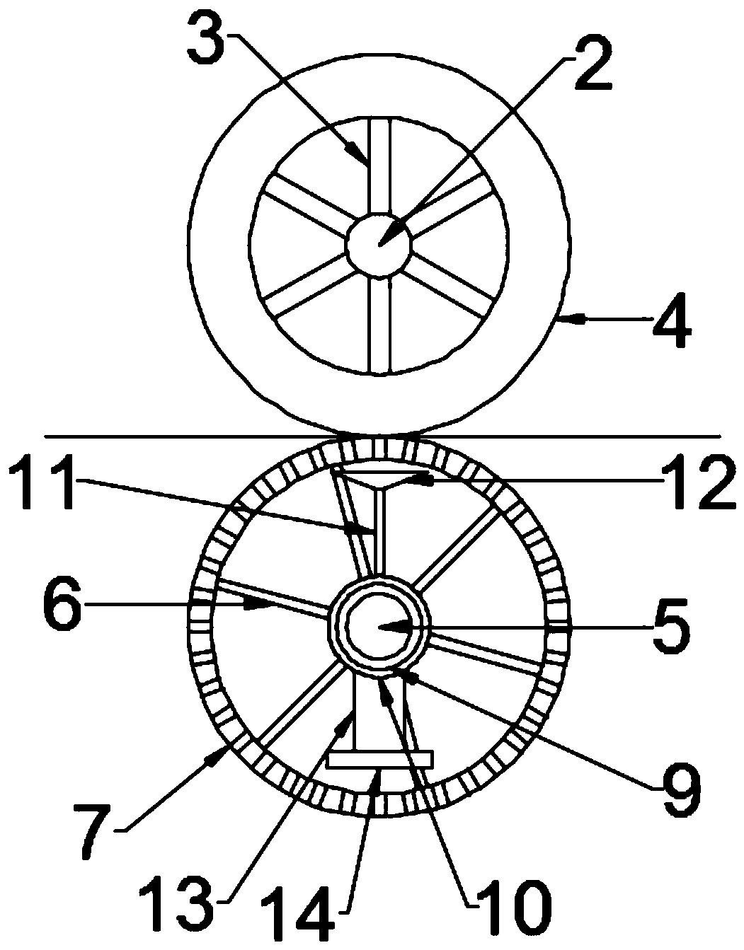 Full-automatic vacuum squeezing device for producing high-strength corrugated base paper