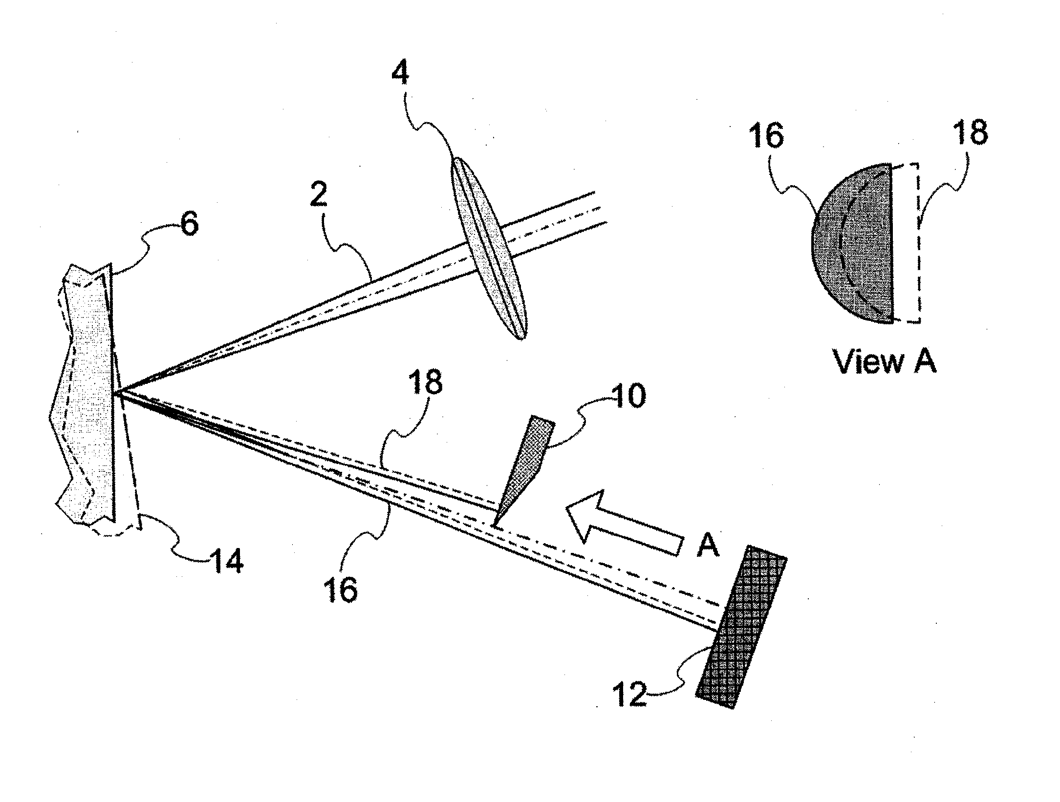 Optical knife-edge detector with large dynamic range