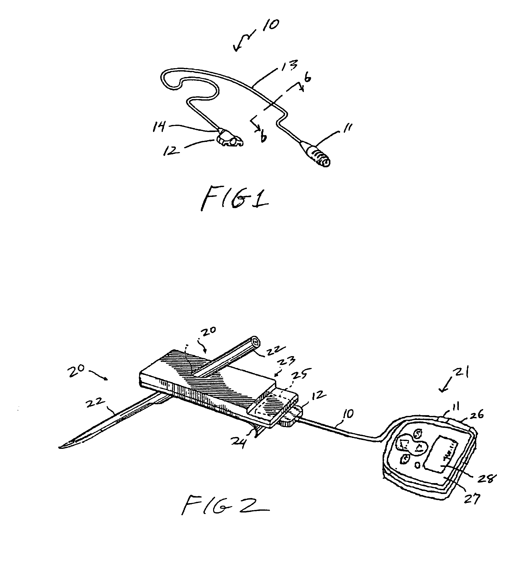 Test plug and cable for a glucose monitor