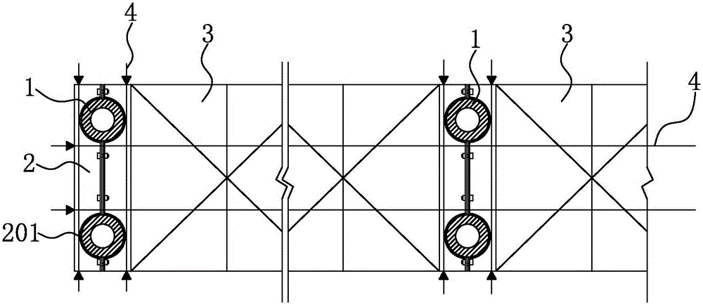 Prefabricated double-row pile and water-stop curtain integrated foundation pit supporting structure and construction method thereof