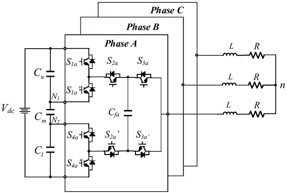 Hybrid multi-level converter control method based on open-loop common-mode voltage injection