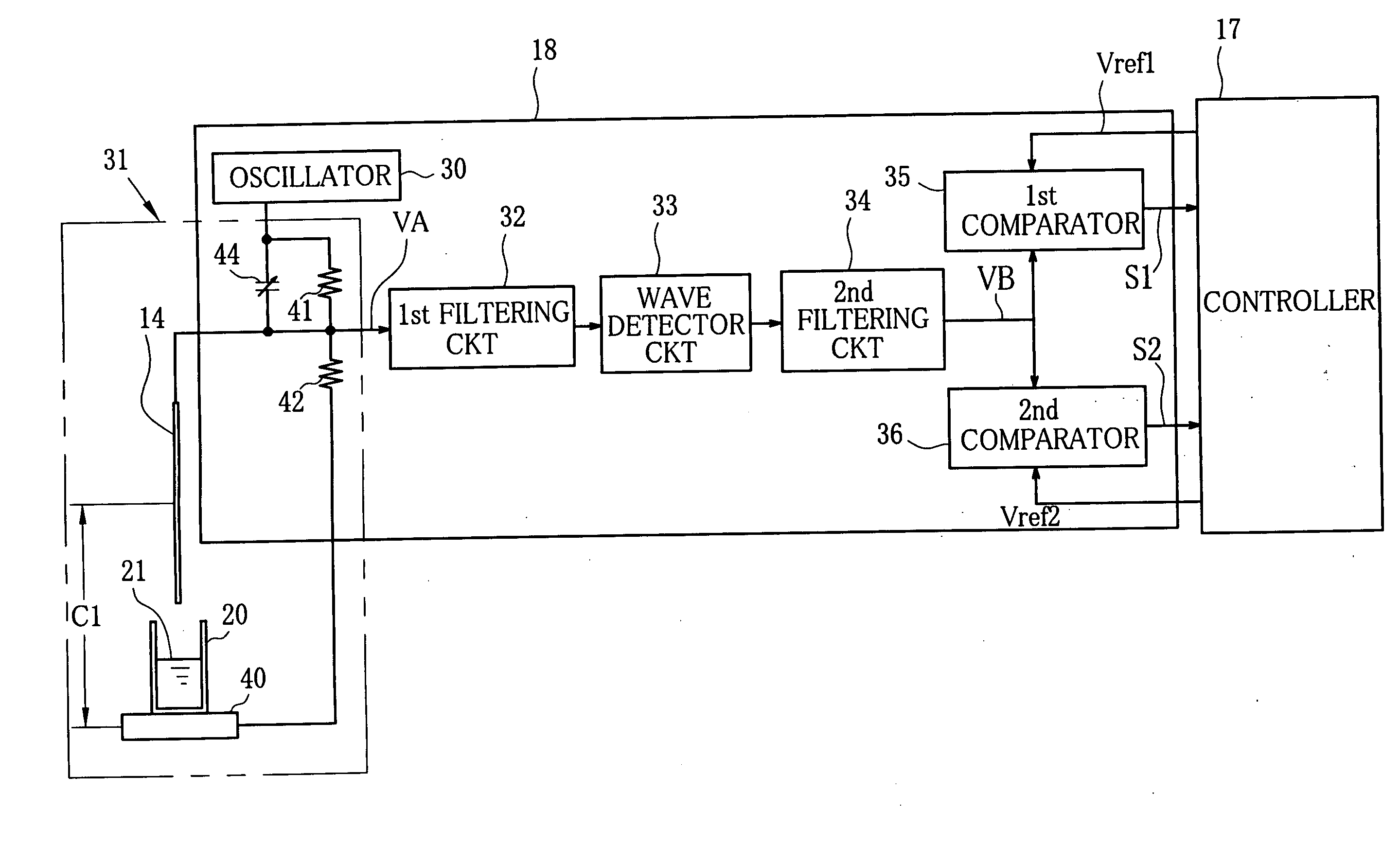 Liquid surface detection device