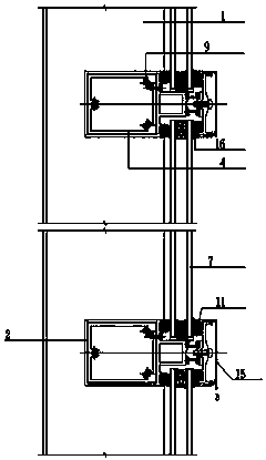 Energy-saving and heat-insulating semi-exposed framing glass curtain wall