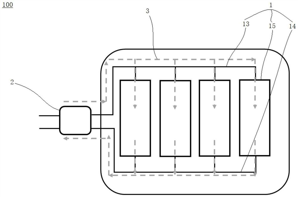 Liquid cooling system for battery pack, battery pack and vehicle