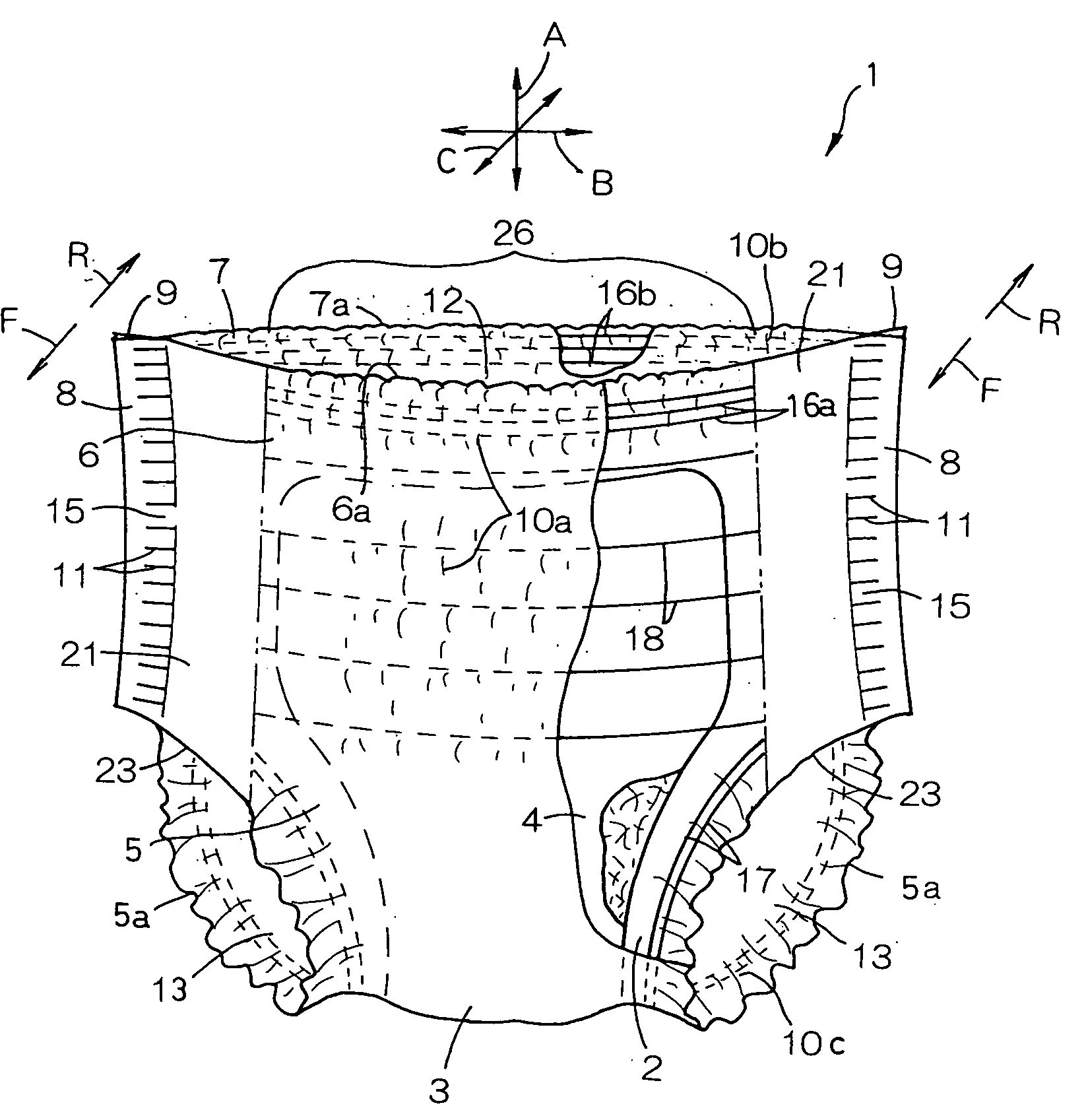 Pull-on disposable wearing article