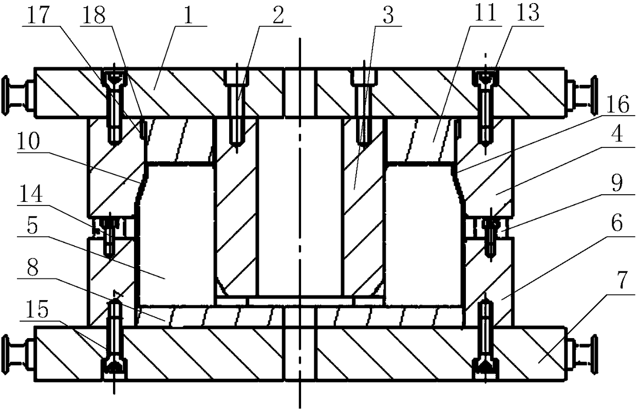 Necking mold for thin-wall cylindrical parts